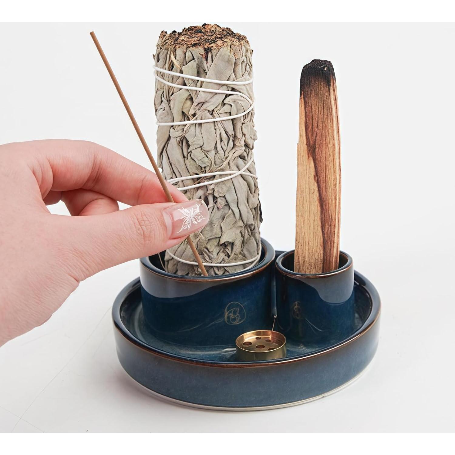 Soporte de Incienso 4 en 1 GRAMSTORMAX Azul 10.8 cm