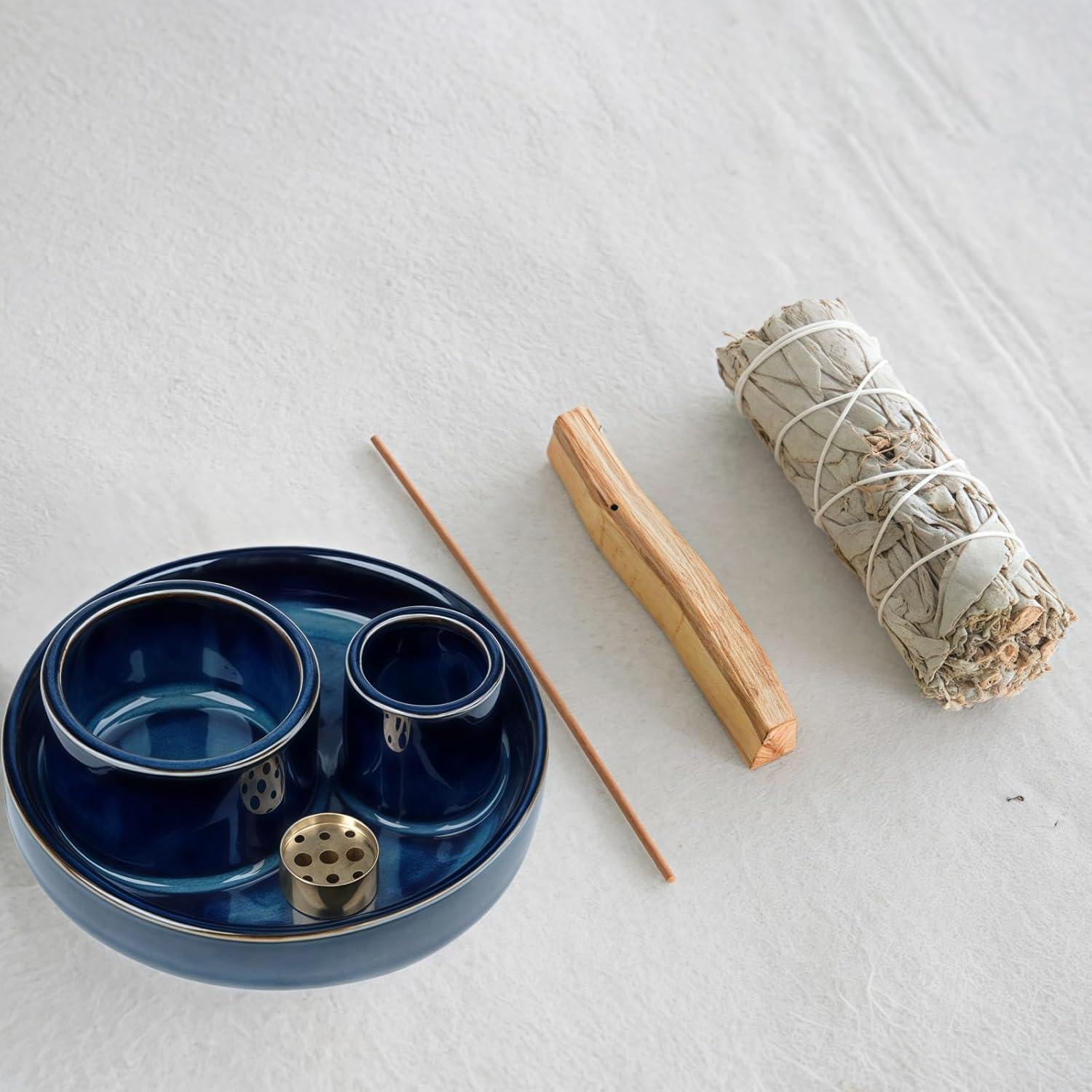 Soporte de Incienso 4 en 1 GRAMSTORMAX Azul 10.8 cm