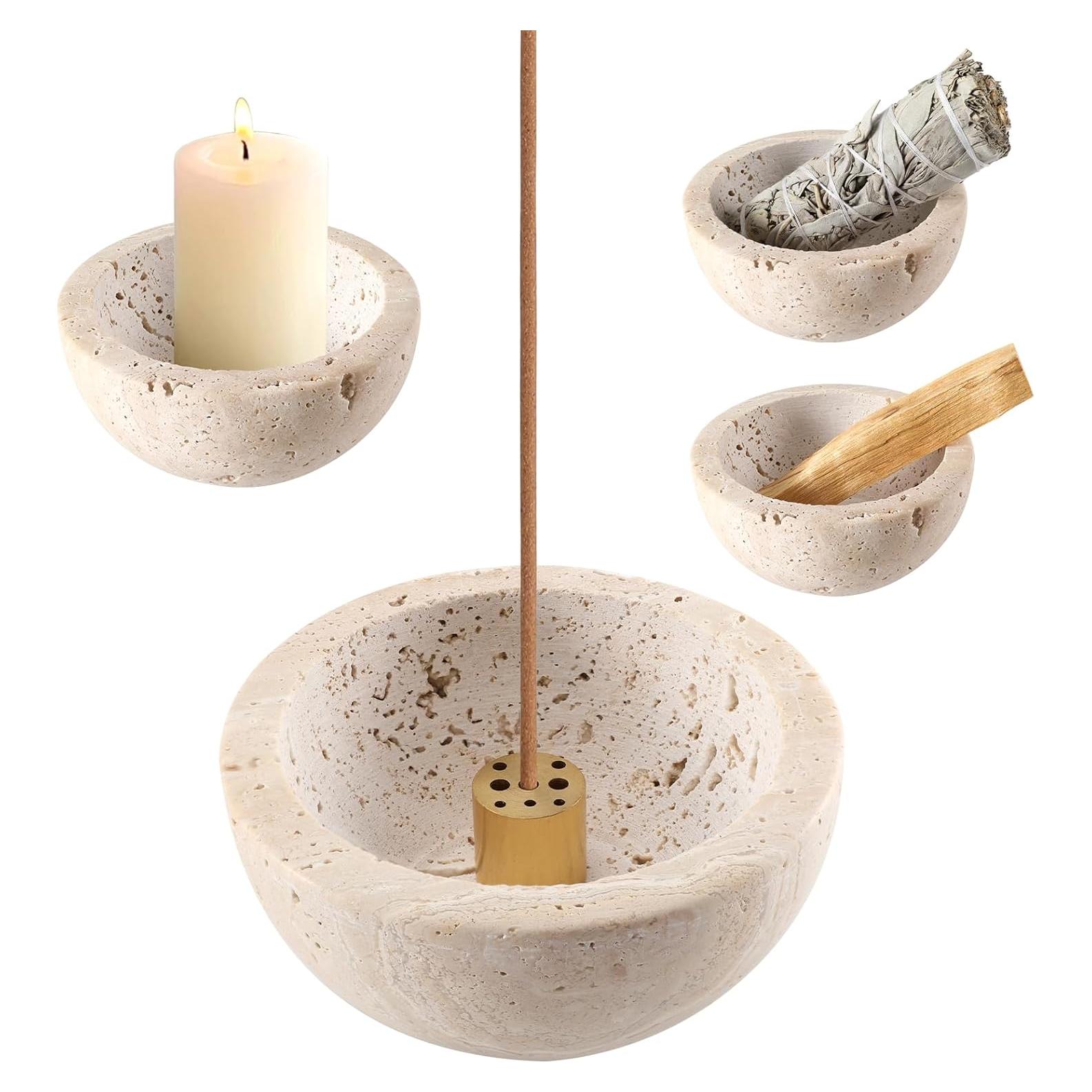 Soporte de Incienso SHICANGSHIYE de Piedra Caliza Hecho a Mano