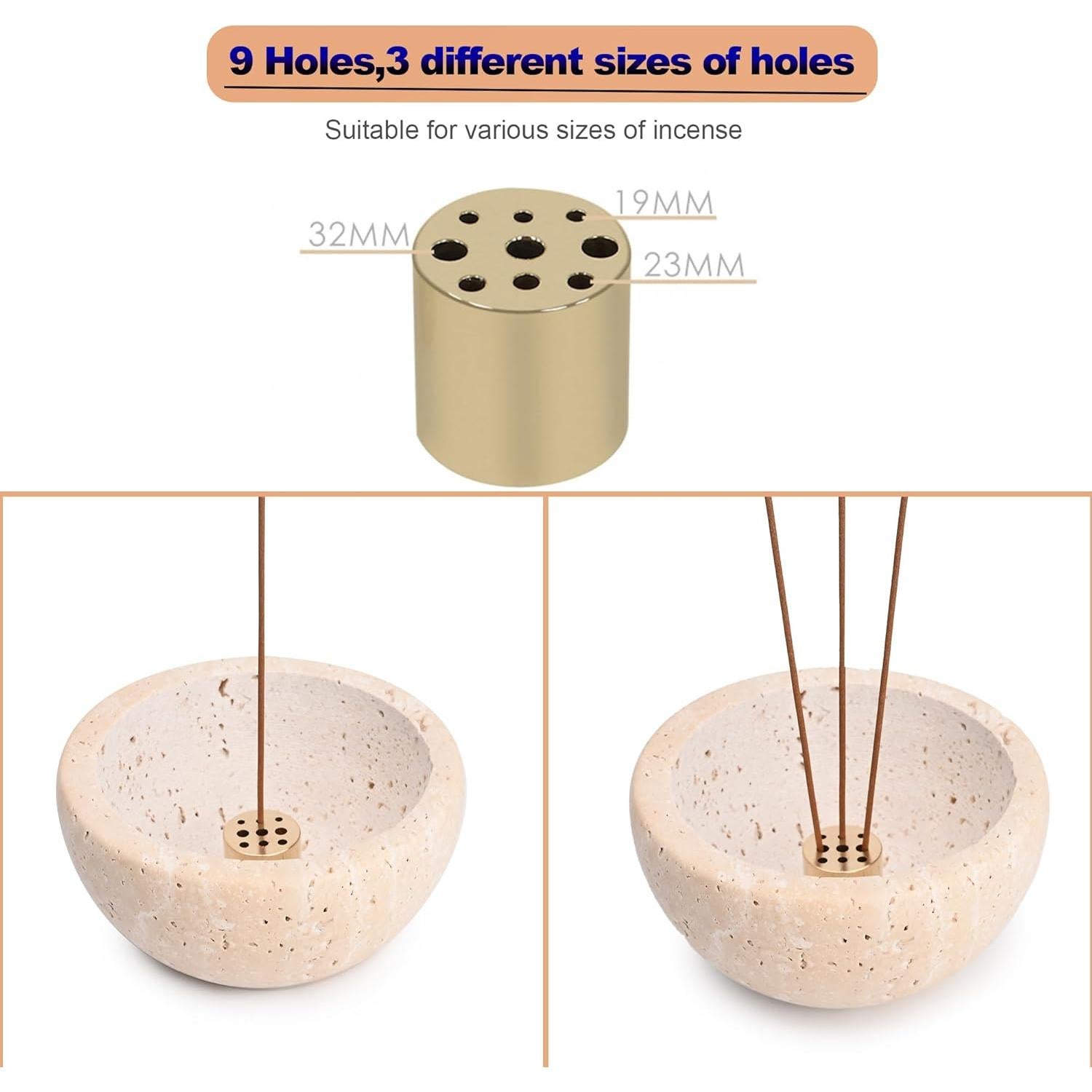 Soporte de Incienso SHICANGSHIYE de Piedra Caliza Hecho a Mano