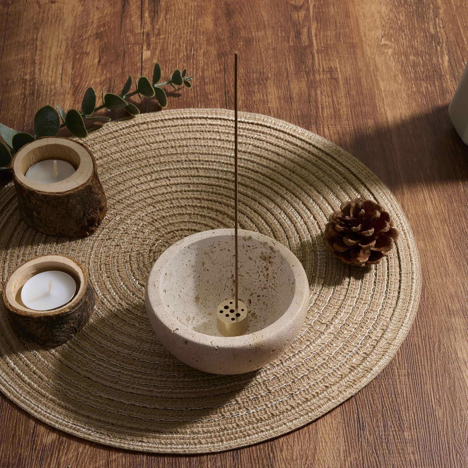 Soporte de Incienso SHICANGSHIYE de Piedra Caliza Hecho a Mano