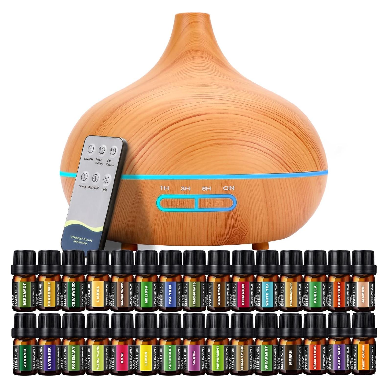 Difusor de Aroma SACATR 550ml con 30 Aceites Esenciales