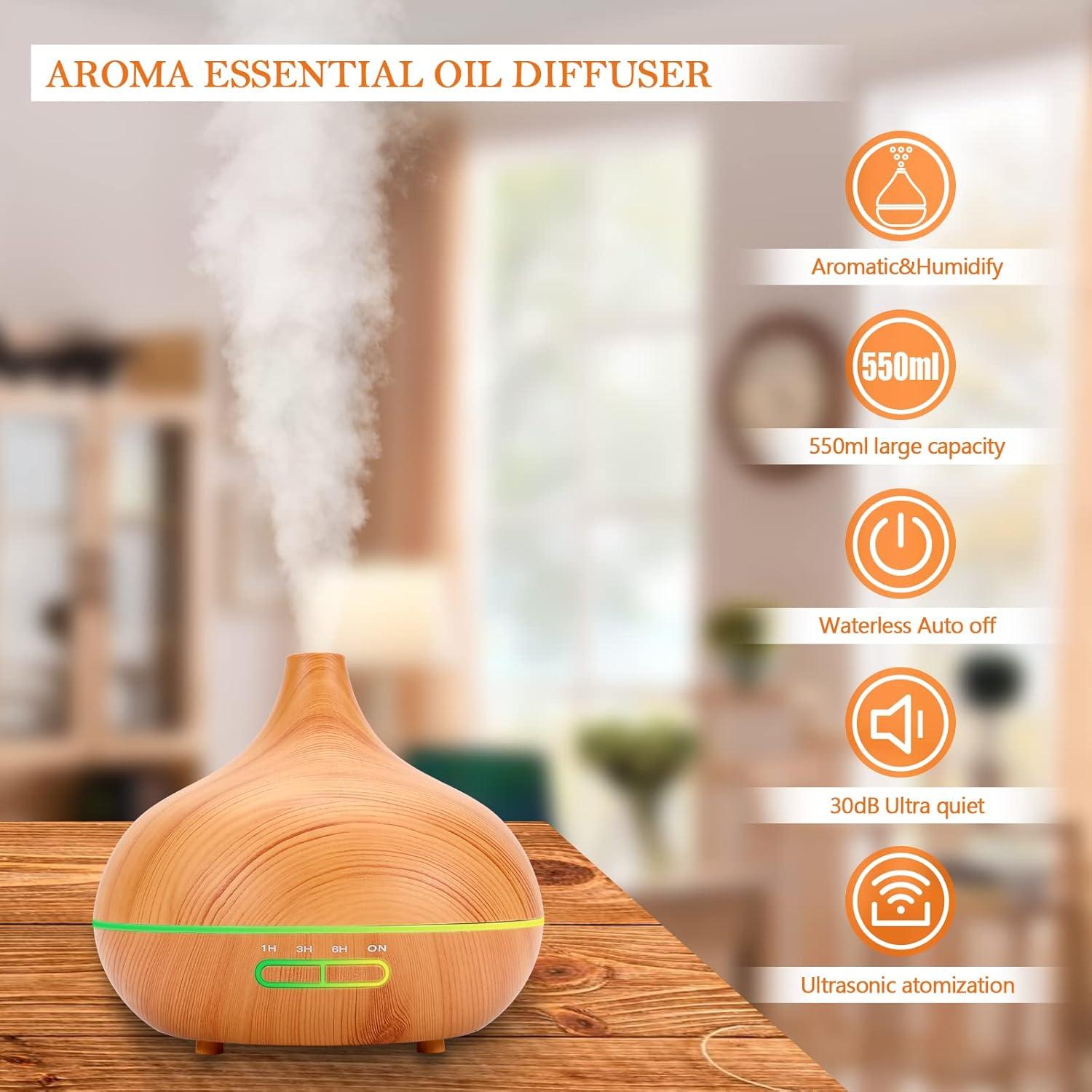 Difusor de Aroma SACATR 550ml con 30 Aceites Esenciales