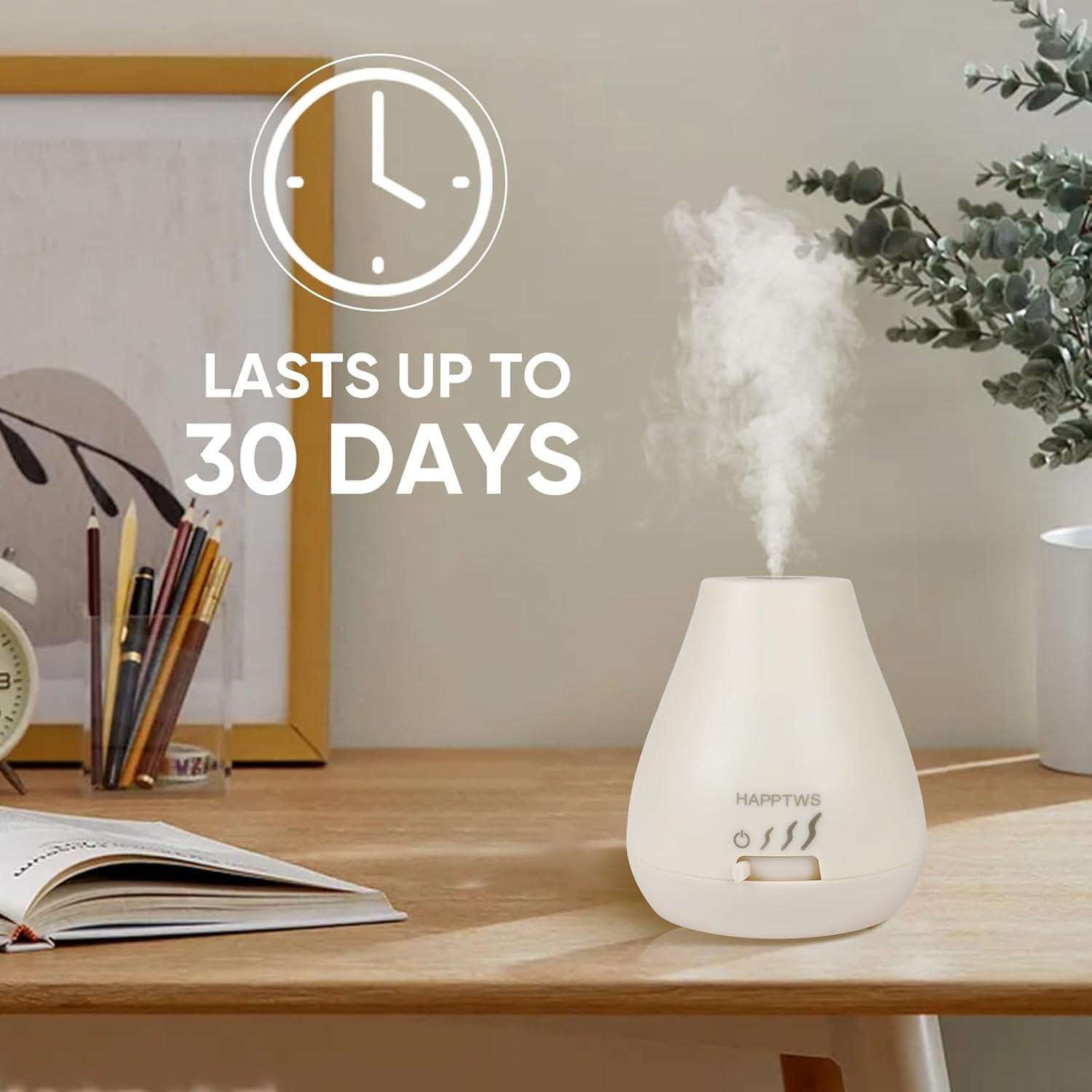 Difusor de Aceite Esencial HAPPTWS U20 Blanco Sin Agua