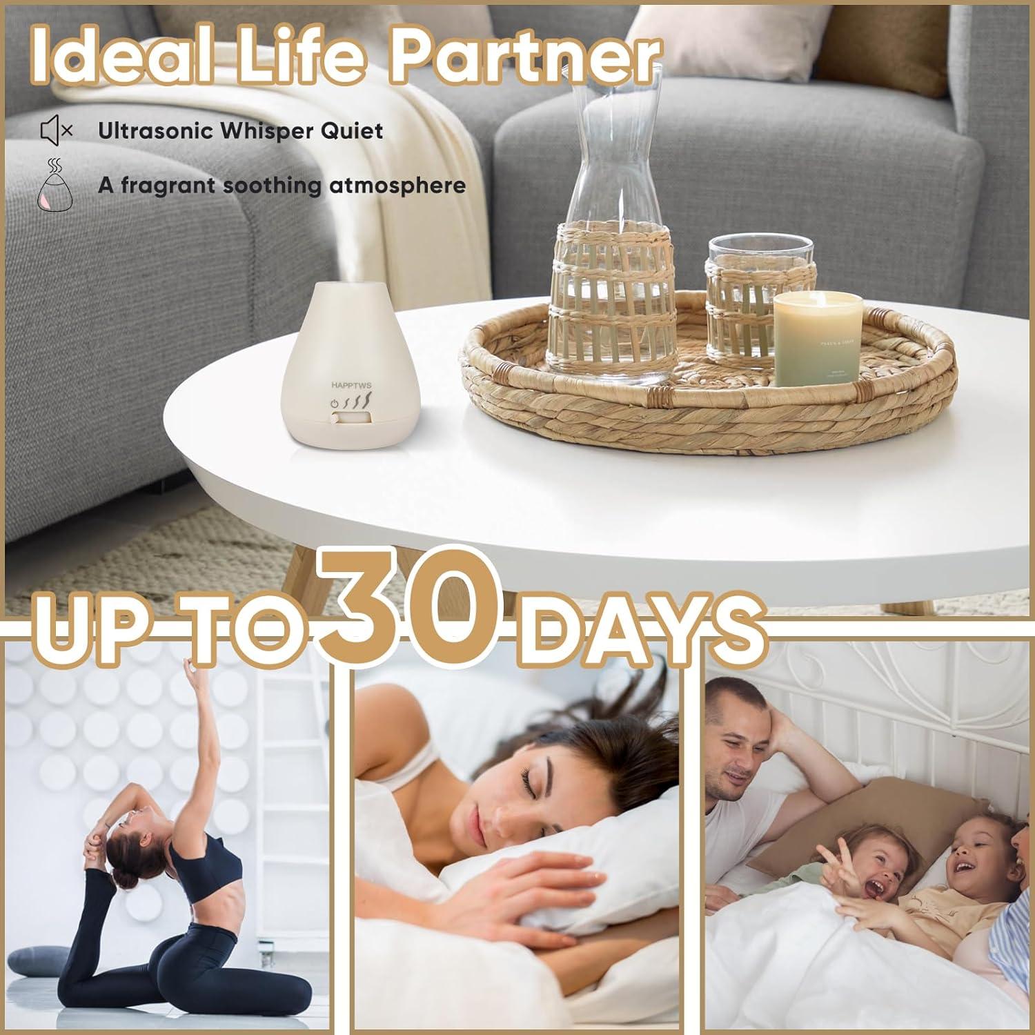 Difusor de Aceite Esencial HAPPTWS U20 Blanco Sin Agua