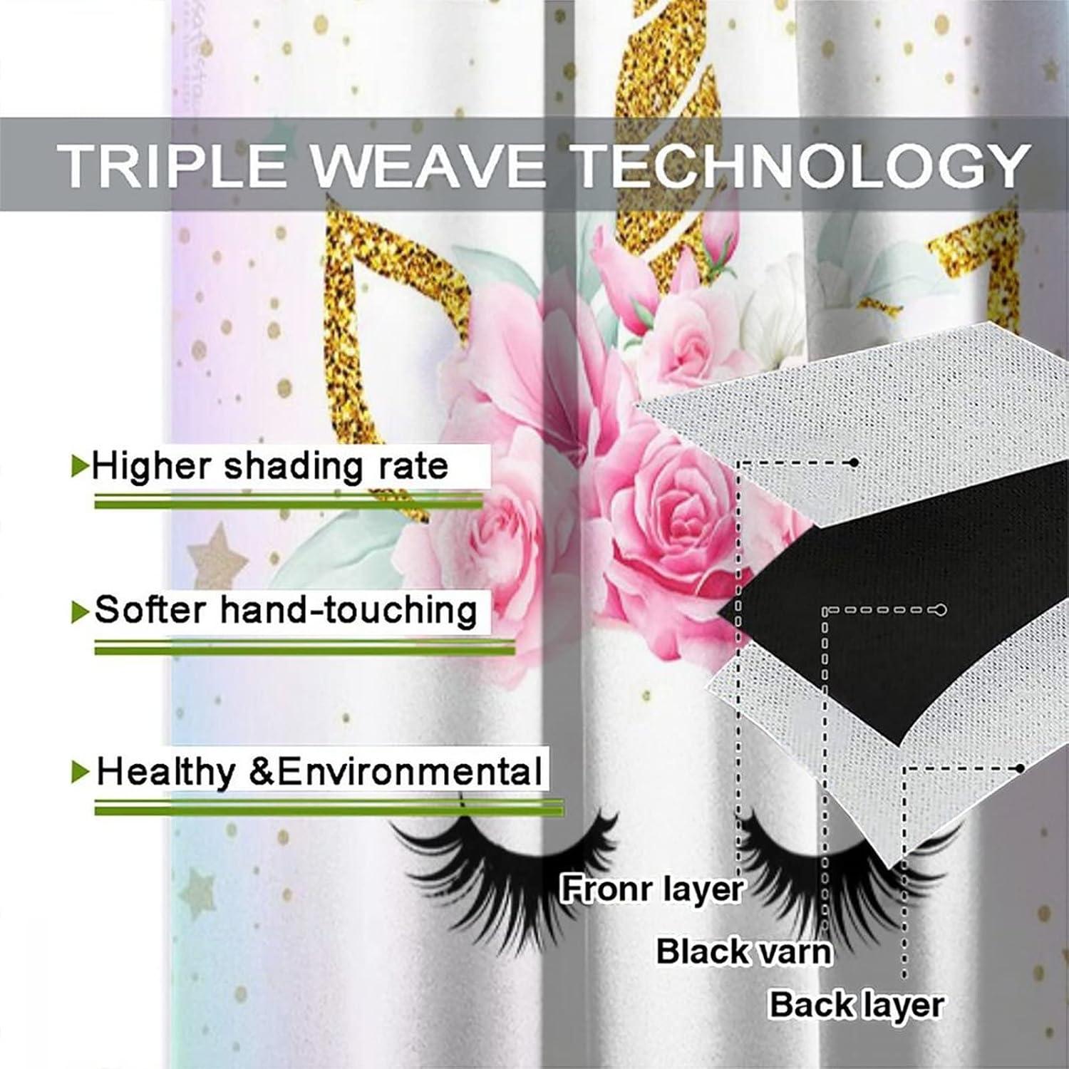 Cortinas Blackout Unicornio SXXLDNG 2 Paneles 66x213 cm