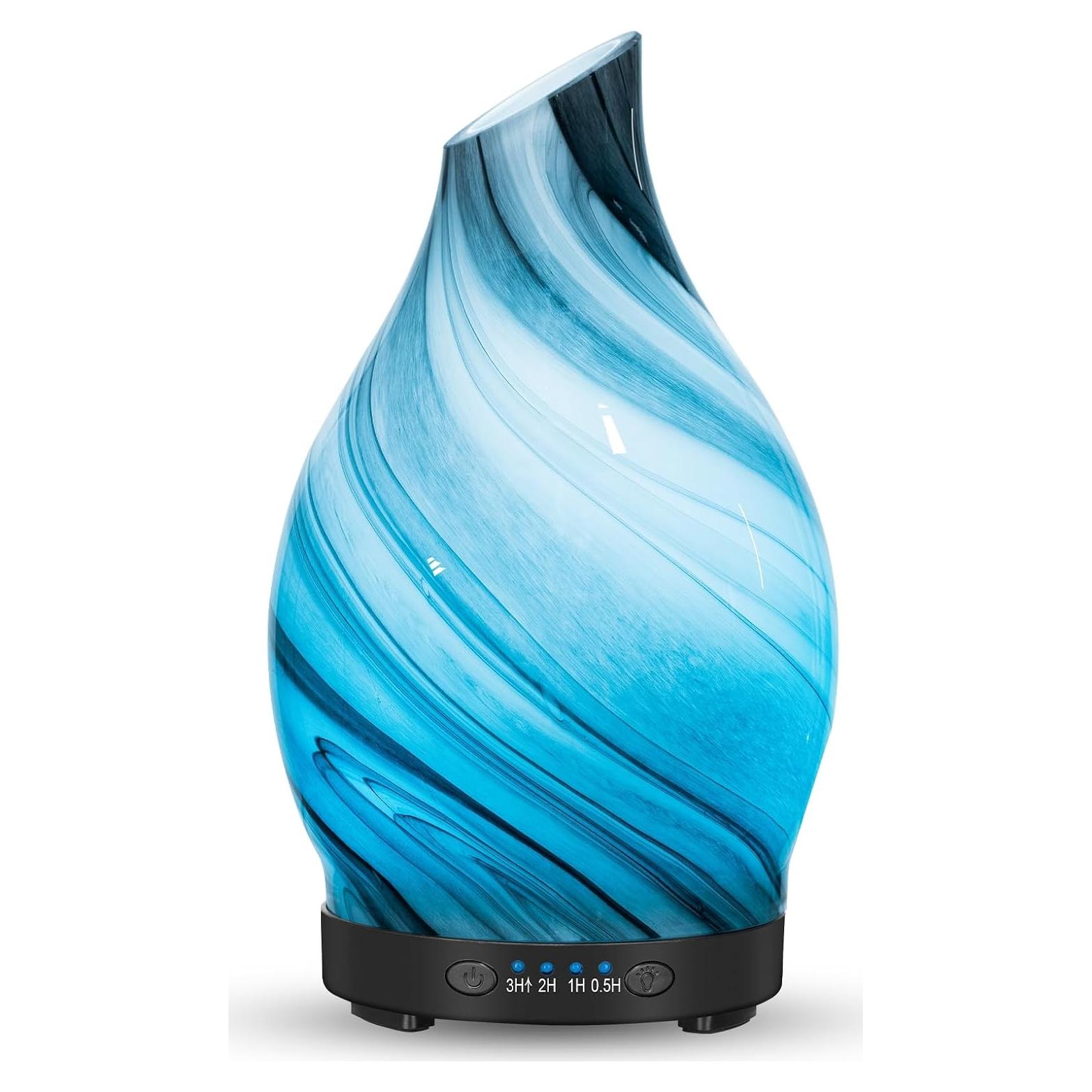 Difusor de Aceite Esencial JOYOLO 120ML Onda Gris con Luz LED