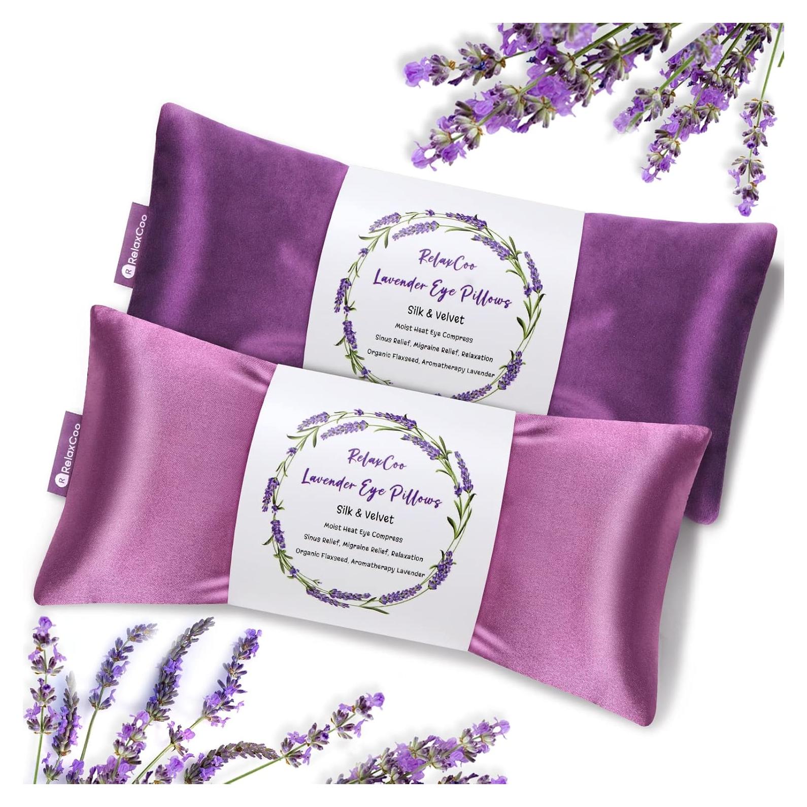 Almohadilla para Ojos RelaxCoo con Lavanda y Semillas de Lino - Paquete de 2