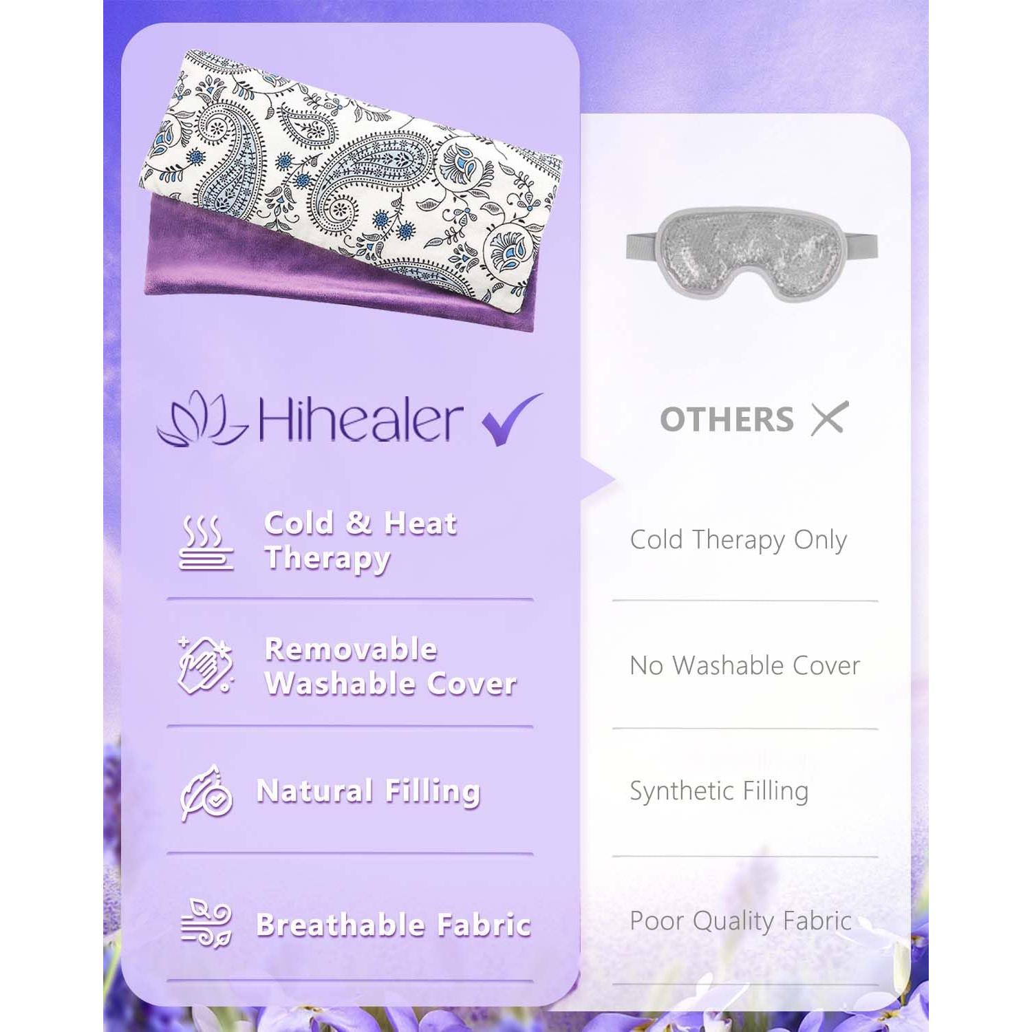 Almohadilla para Ojos Hihealer de Lavanda 25x10 cm - Relajación