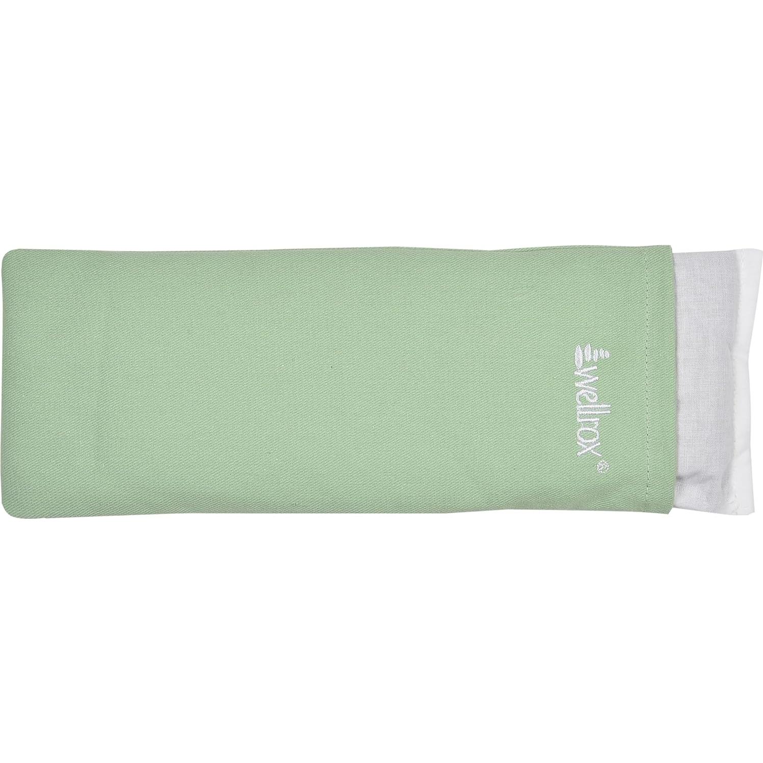 Almohadilla para ojos Wellrox verde con semillas de lino y lavanda