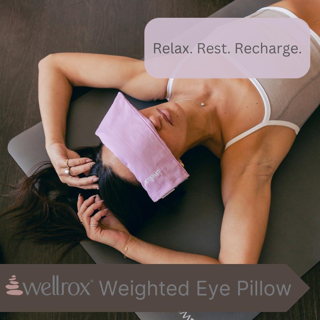 Almohadilla para ojos Wellrox verde con semillas de lino y lavanda