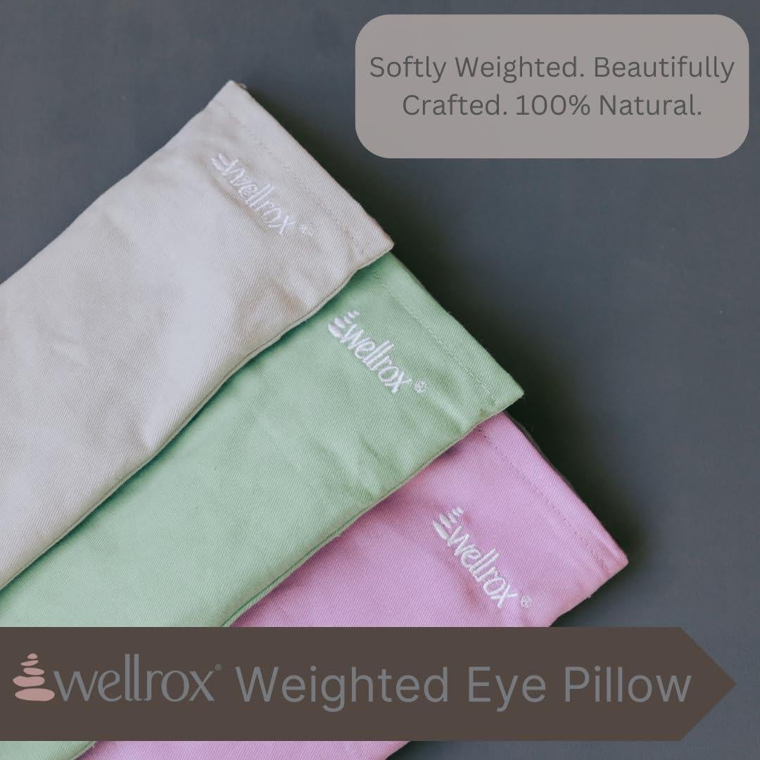 Almohadilla para ojos Wellrox verde con semillas de lino y lavanda