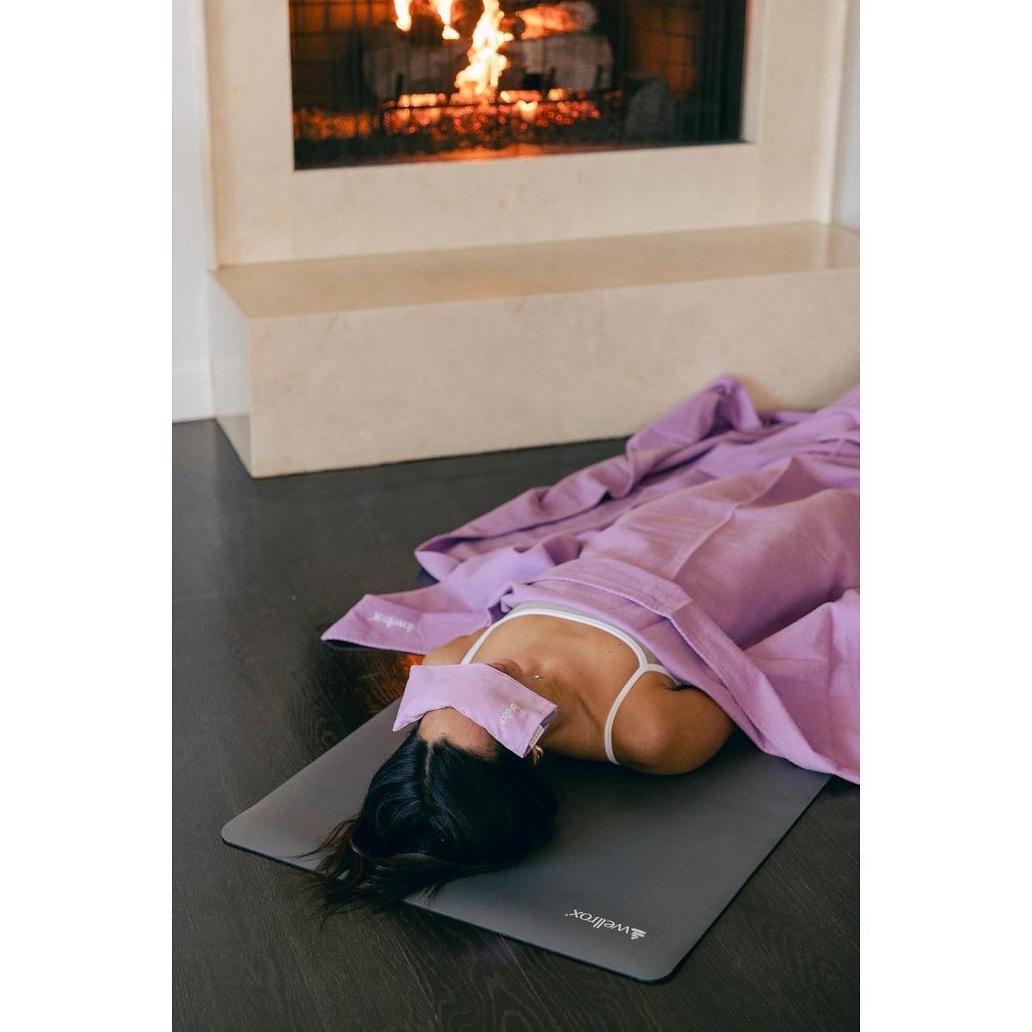 Almohadilla para ojos Wellrox verde con semillas de lino y lavanda