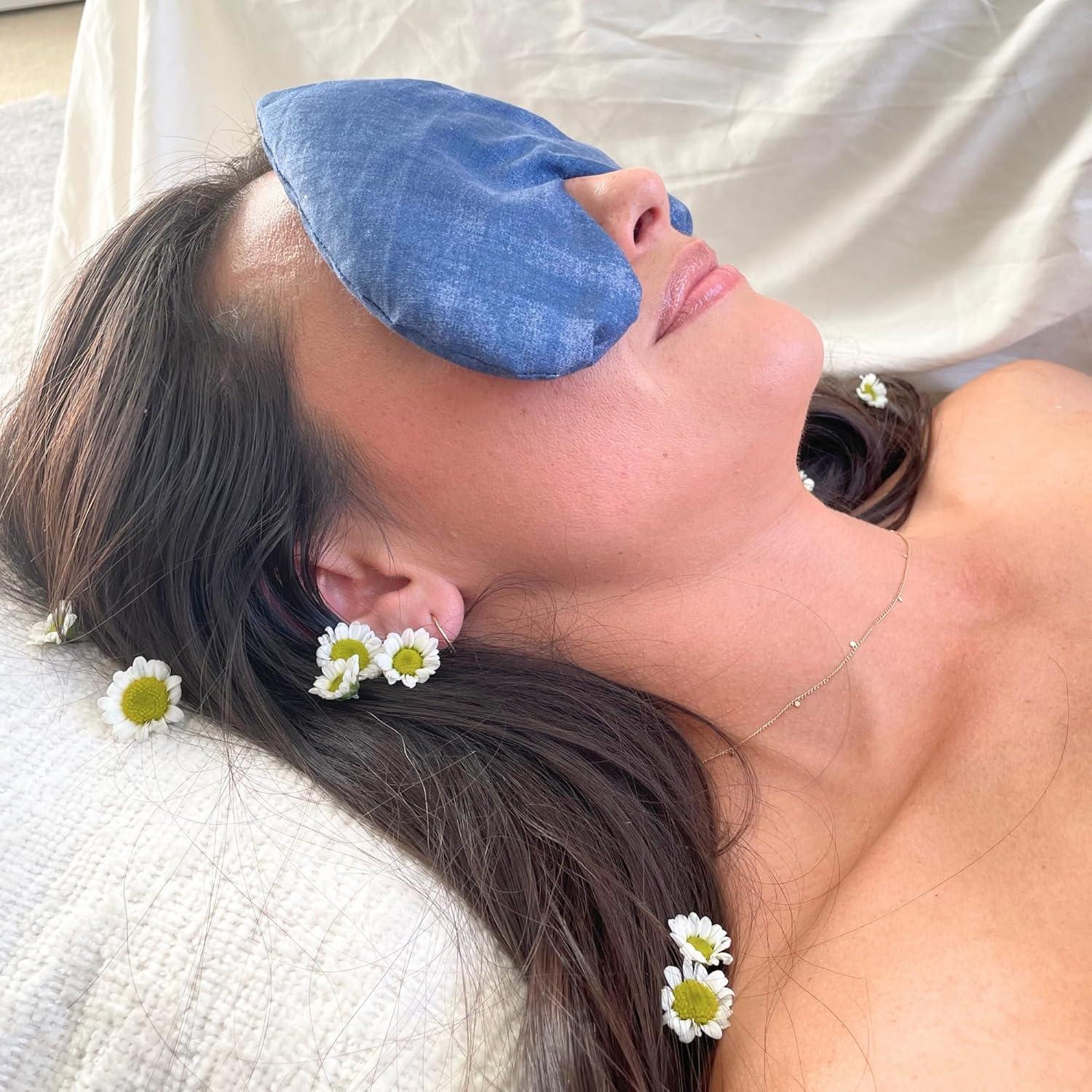 Máscara de Ojos de Lavanda y Lino - Corazón Indigo - Alivio Emocional