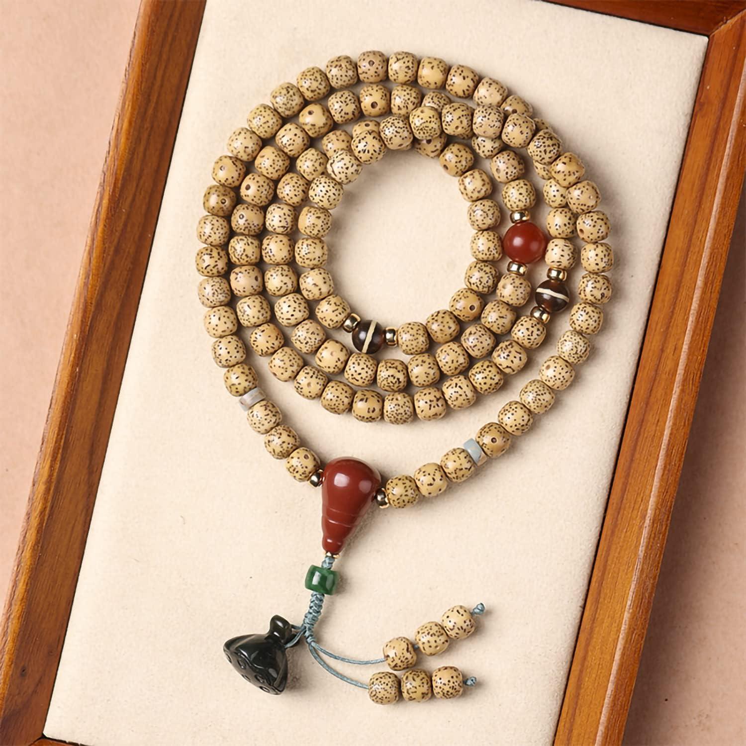 Pulsera de Semilla de Bodhi FAZOVIN 108 Perlas 68.58 cm