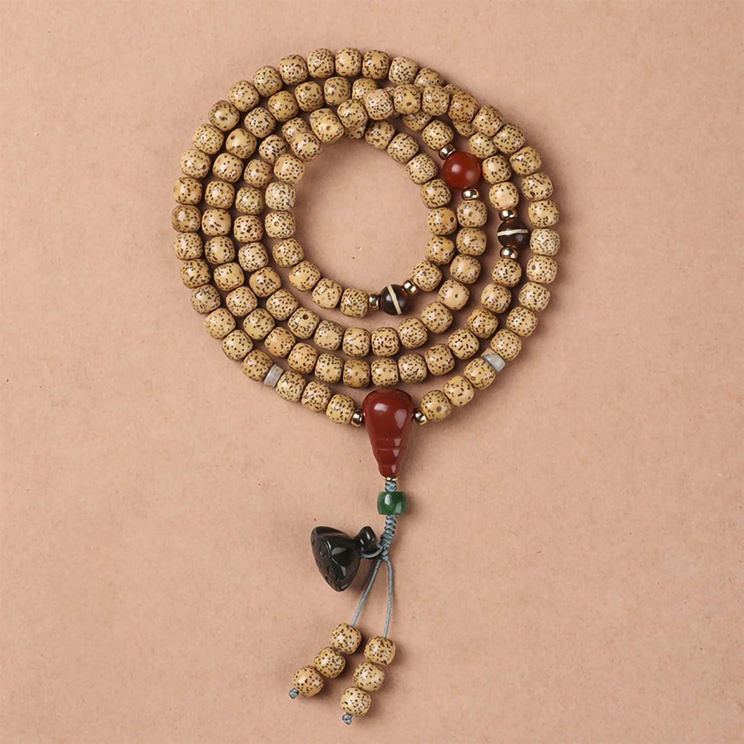 Pulsera de Semilla de Bodhi FAZOVIN 108 Perlas 68.58 cm