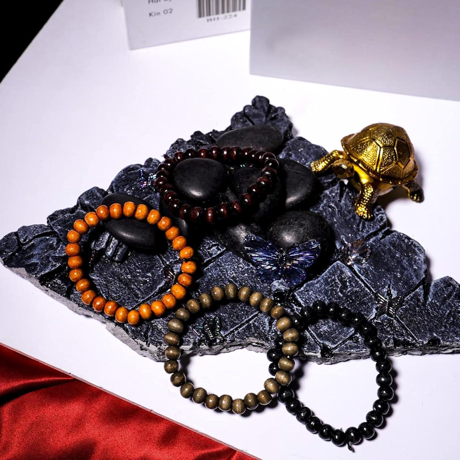 Pulsera de Cuentas de Madera Eigso 4 Pcs 8mm para Meditación