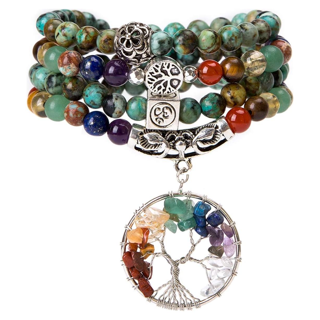 Pulsera Mala Bivei 108 Cuentas Chakra Árbol de la Vida