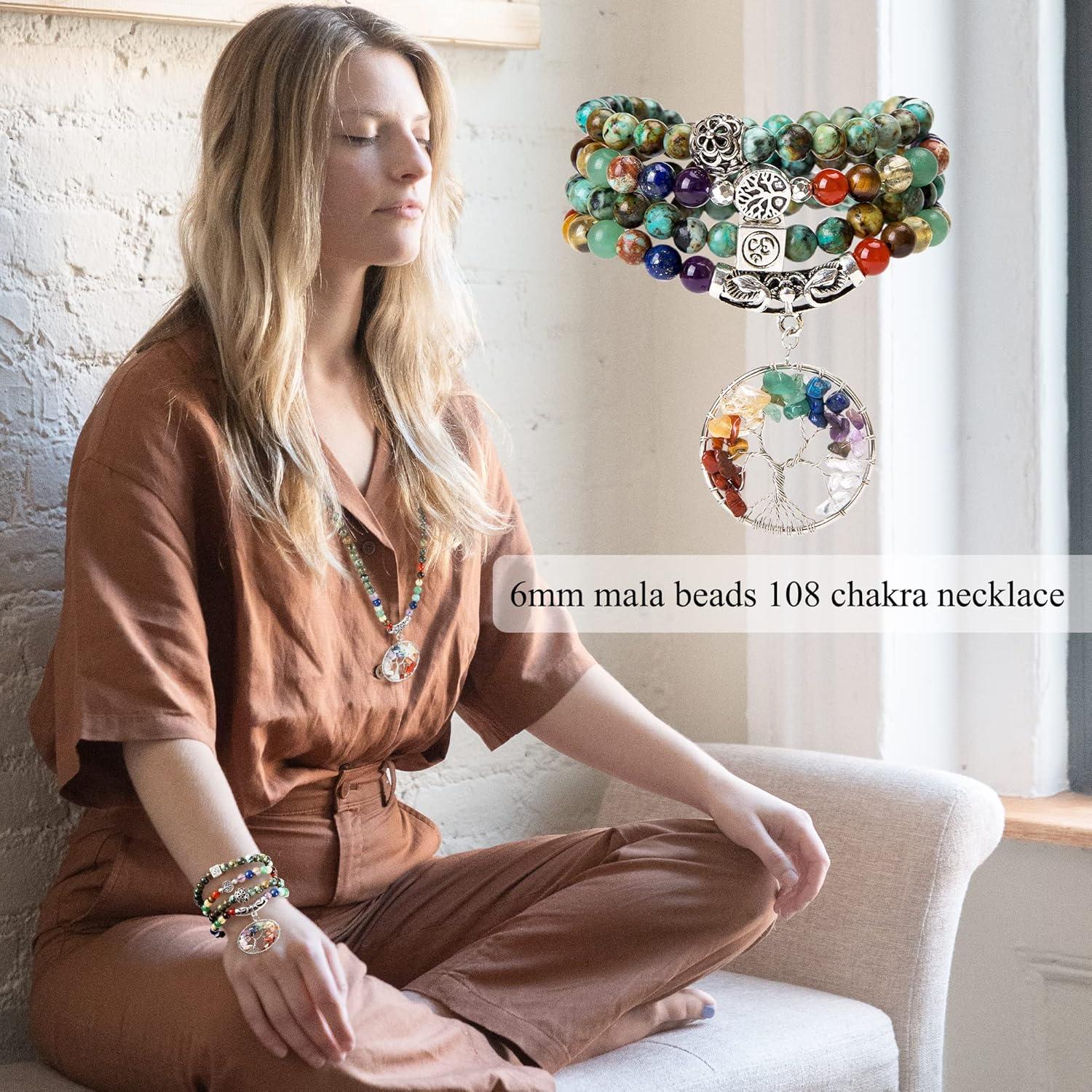 Pulsera Mala Bivei 108 Cuentas Chakra Árbol de la Vida