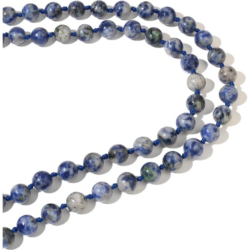 Collar Mala de 108 cuentas de piedra natural 8mm unisex