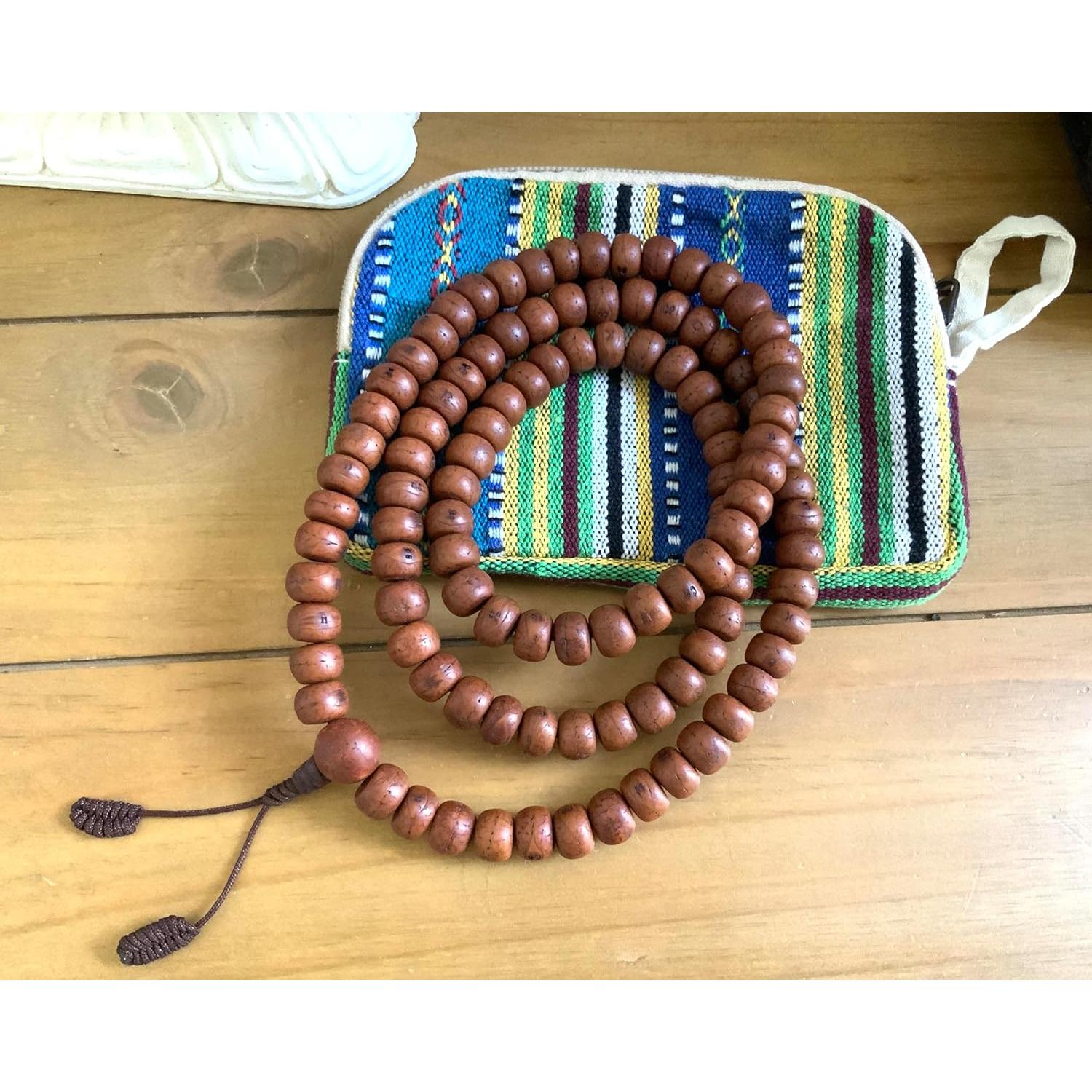 Collar Japa Mala de 108 Cuentas de Semilla de Bodhi Healing Lama
