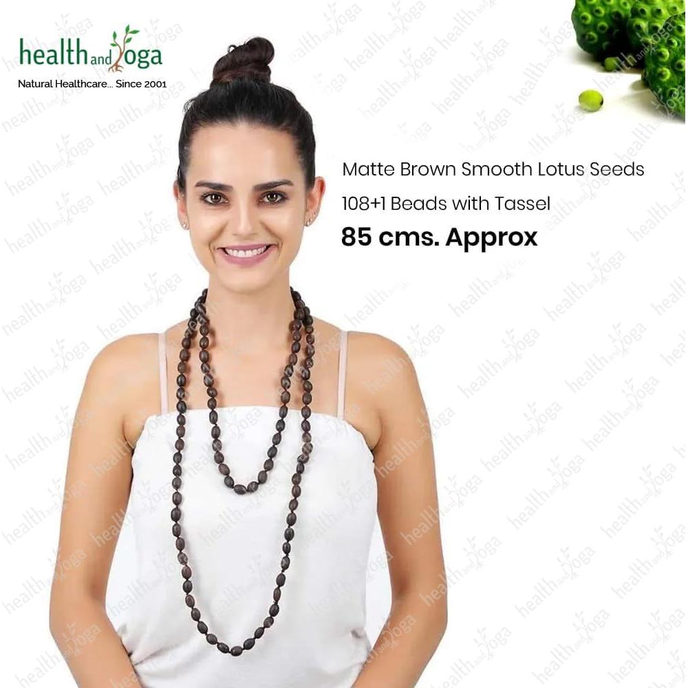 Collar de Meditación HealthAndYoga con 108 Perlas de Loto