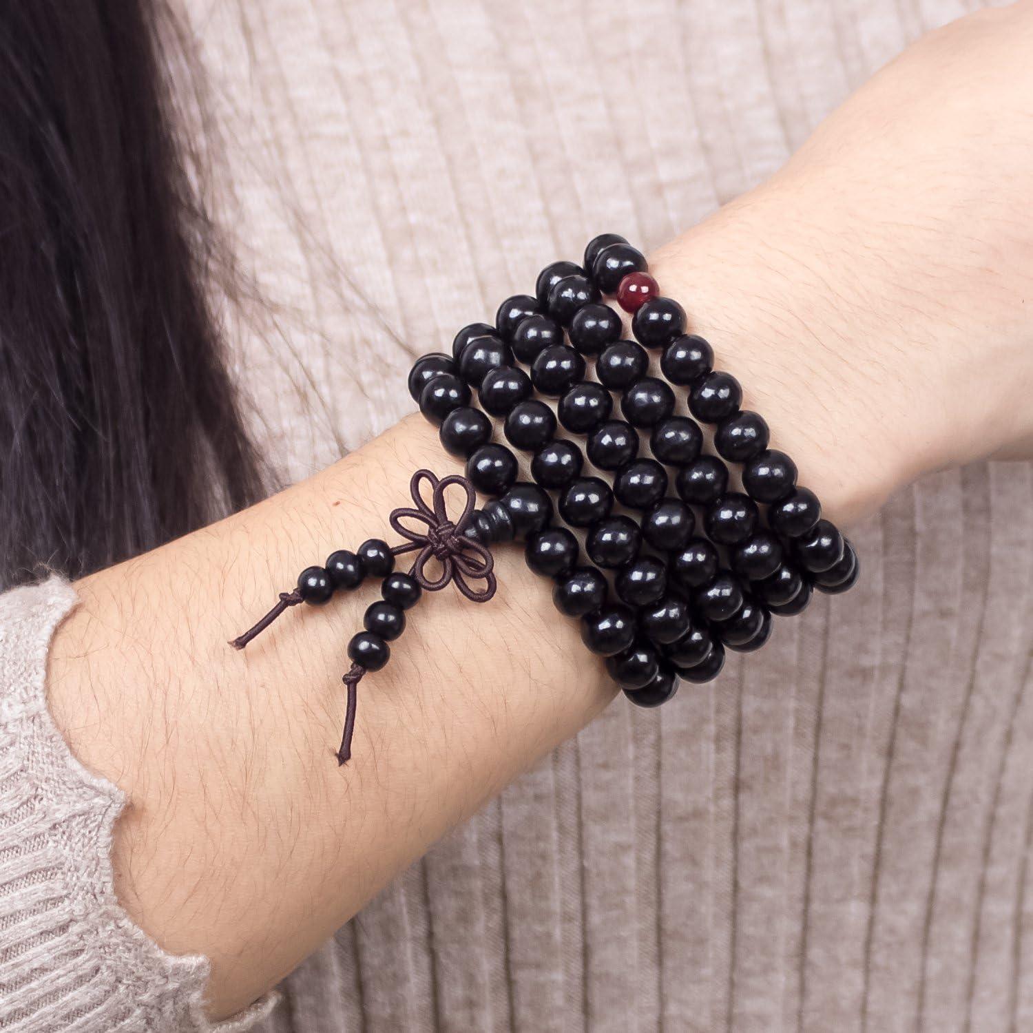 Juego de 3 Pulseras de Madera 108 Cuentas Budistas PWMENLK