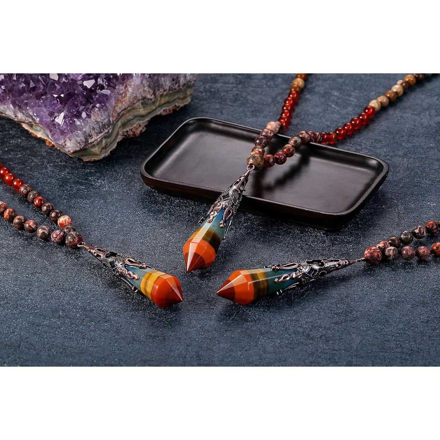 Pulsera Mala 108 Cuentas de Chakra Jovivi con Colgante Reiki