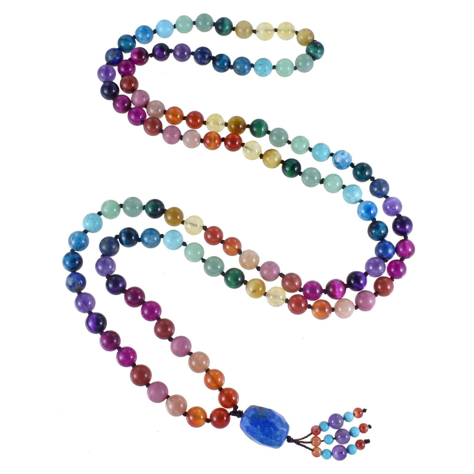 Collar de cuentas mala 108 Ayriwoyi piedras naturales 101.6 cm