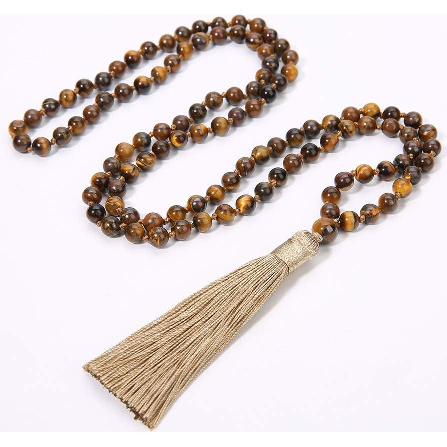 Collar Mala de Beads Chakra 50cm BALIBALI Ojo de Tigre