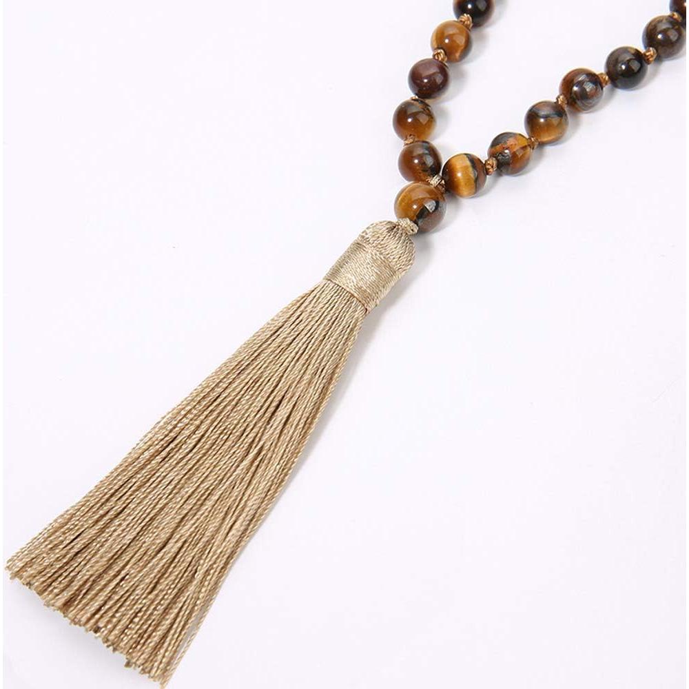 Collar Mala de Beads Chakra 50cm BALIBALI Ojo de Tigre