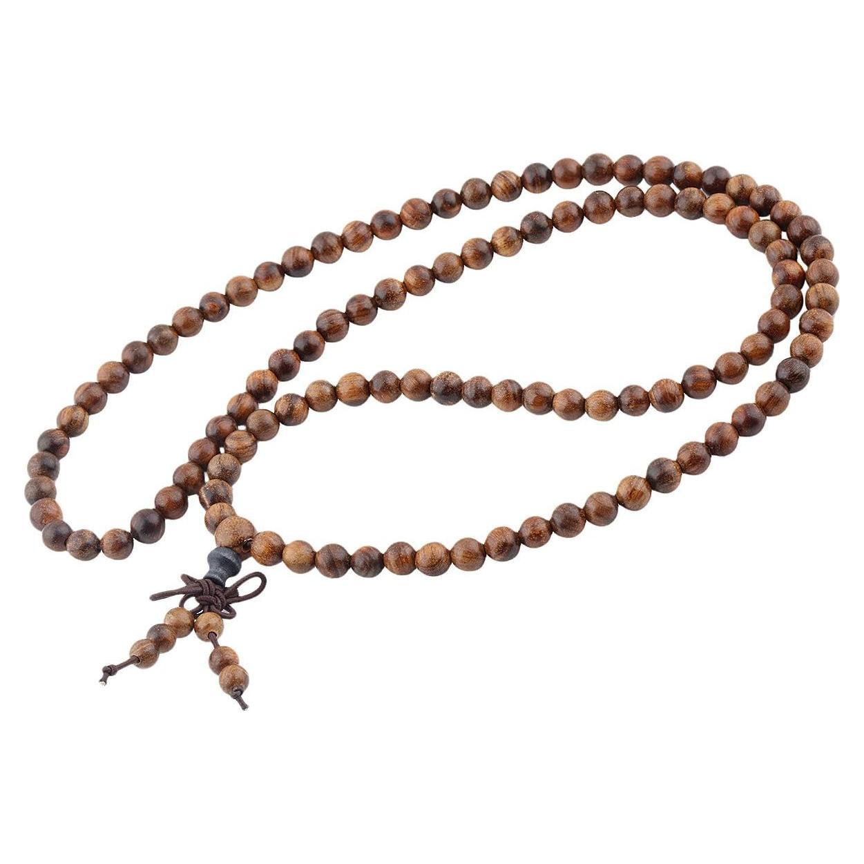 Collar Mala de Madera Natural Nupuyai 108 Cuentas Unisex