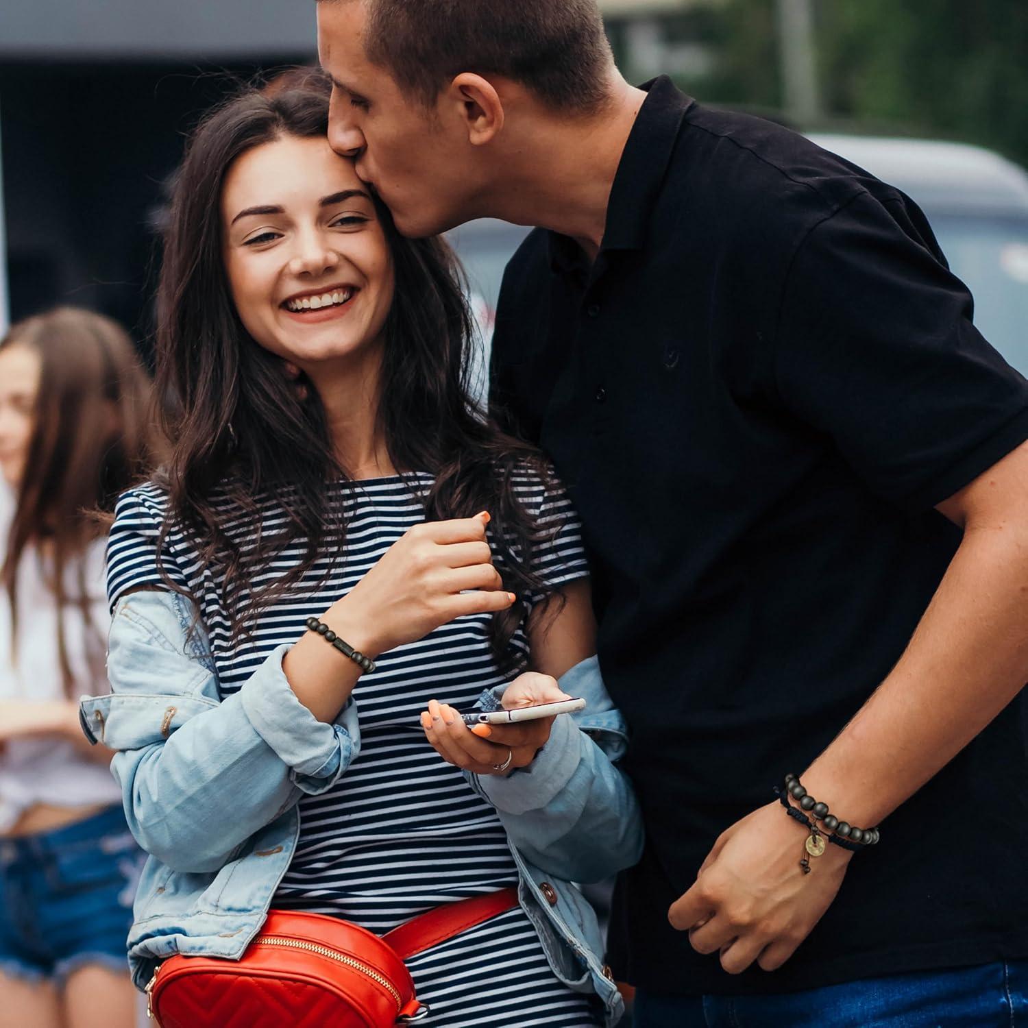 Pulsera de Cuentas de Madera FIBO STEEL 11mm para Hombres