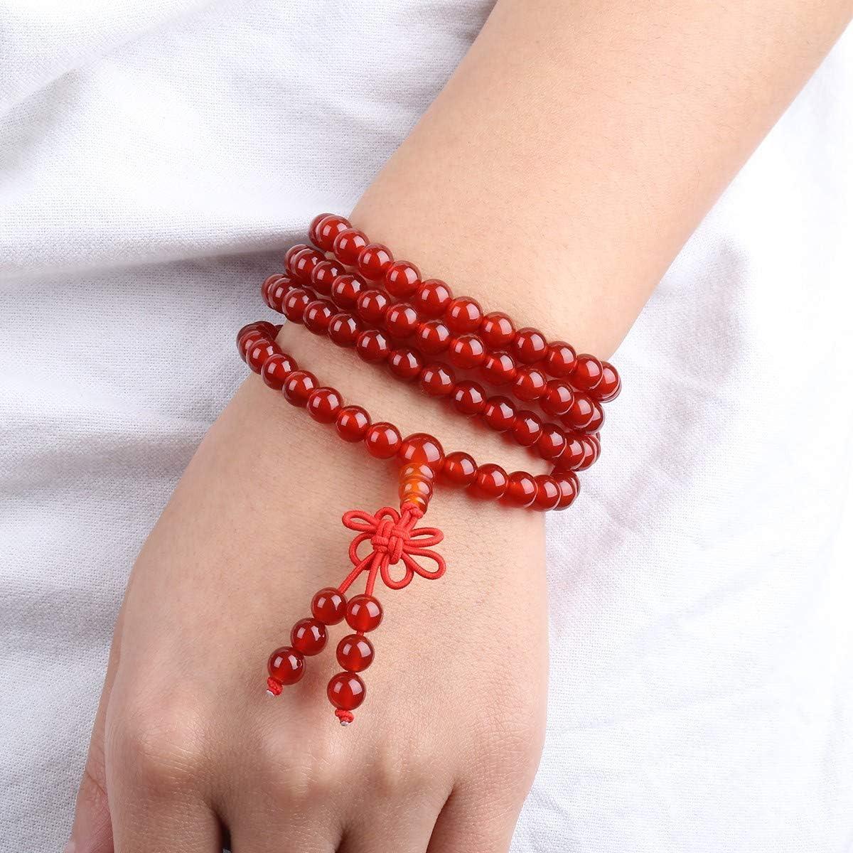 Pulsera y Collar de Cuentas Mala TUMBEELLUWA 108 Cuentas 6mm