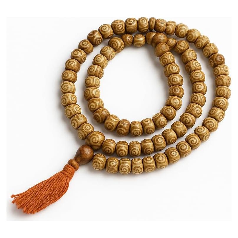 Mala de Oración Budista de Hueso de Yak 108 Cuentas