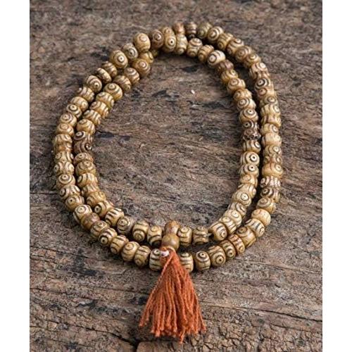Mala de Oración Budista de Hueso de Yak 108 Cuentas