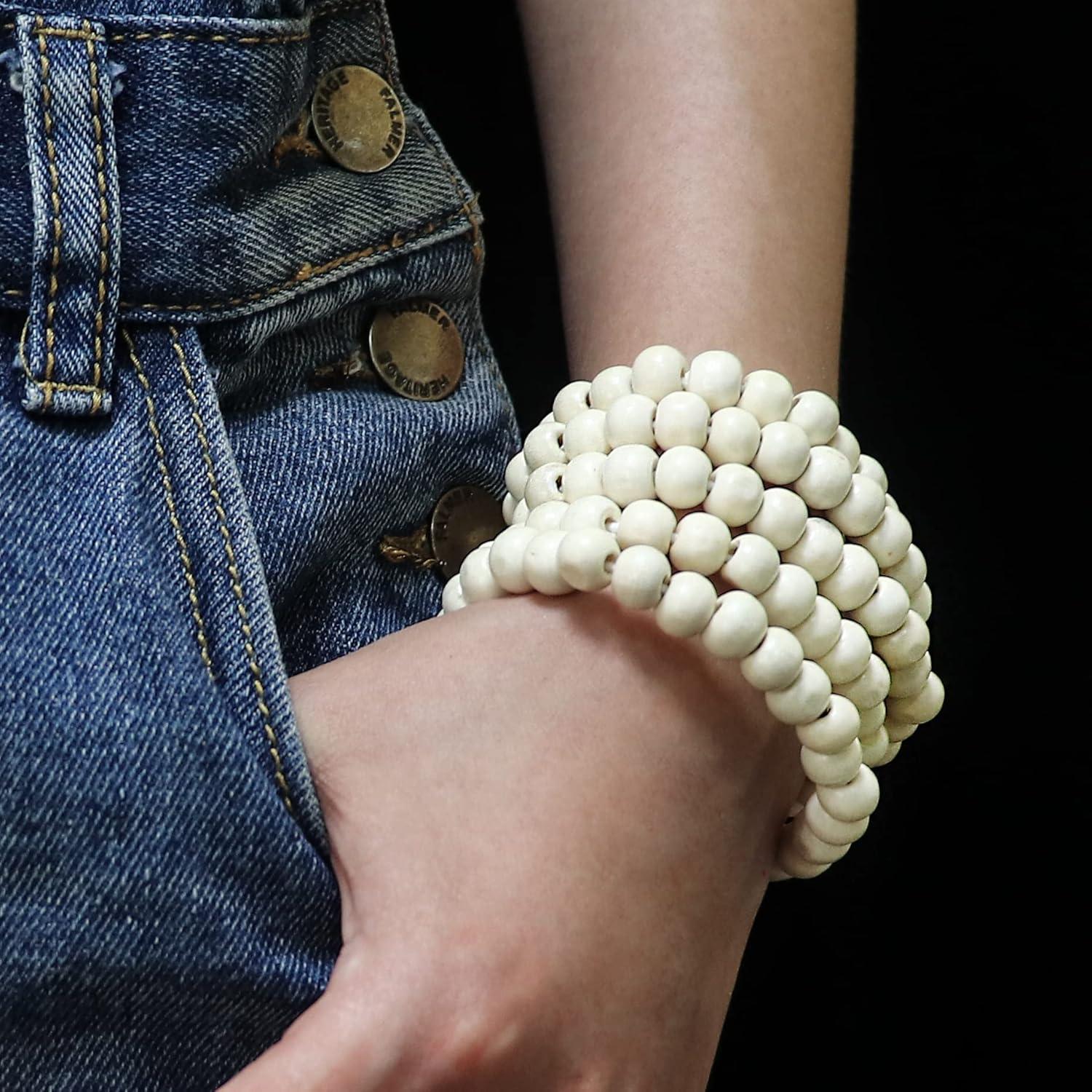 Collar de Madera Natural Colorful Bling 90 cm para Hombres y Mujeres