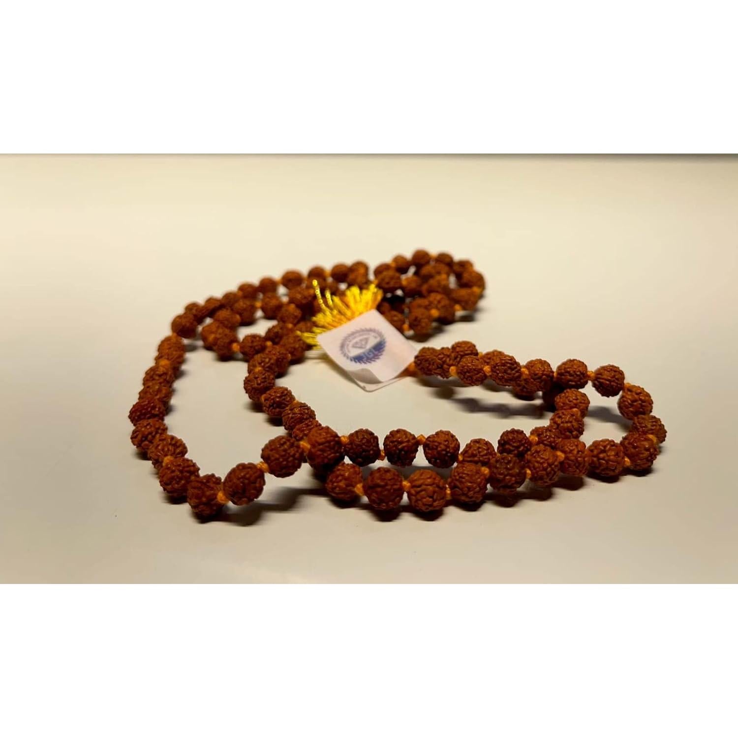 Mala de Rudraksha 5 Mukhi Certificada 108+1 Cuentas 5mm