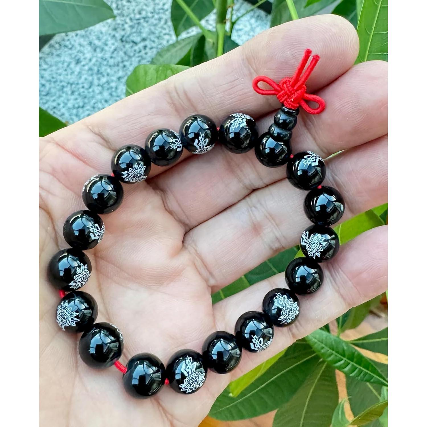 Brazalete de Obsidiana Negra Tibetano Budista Unisex