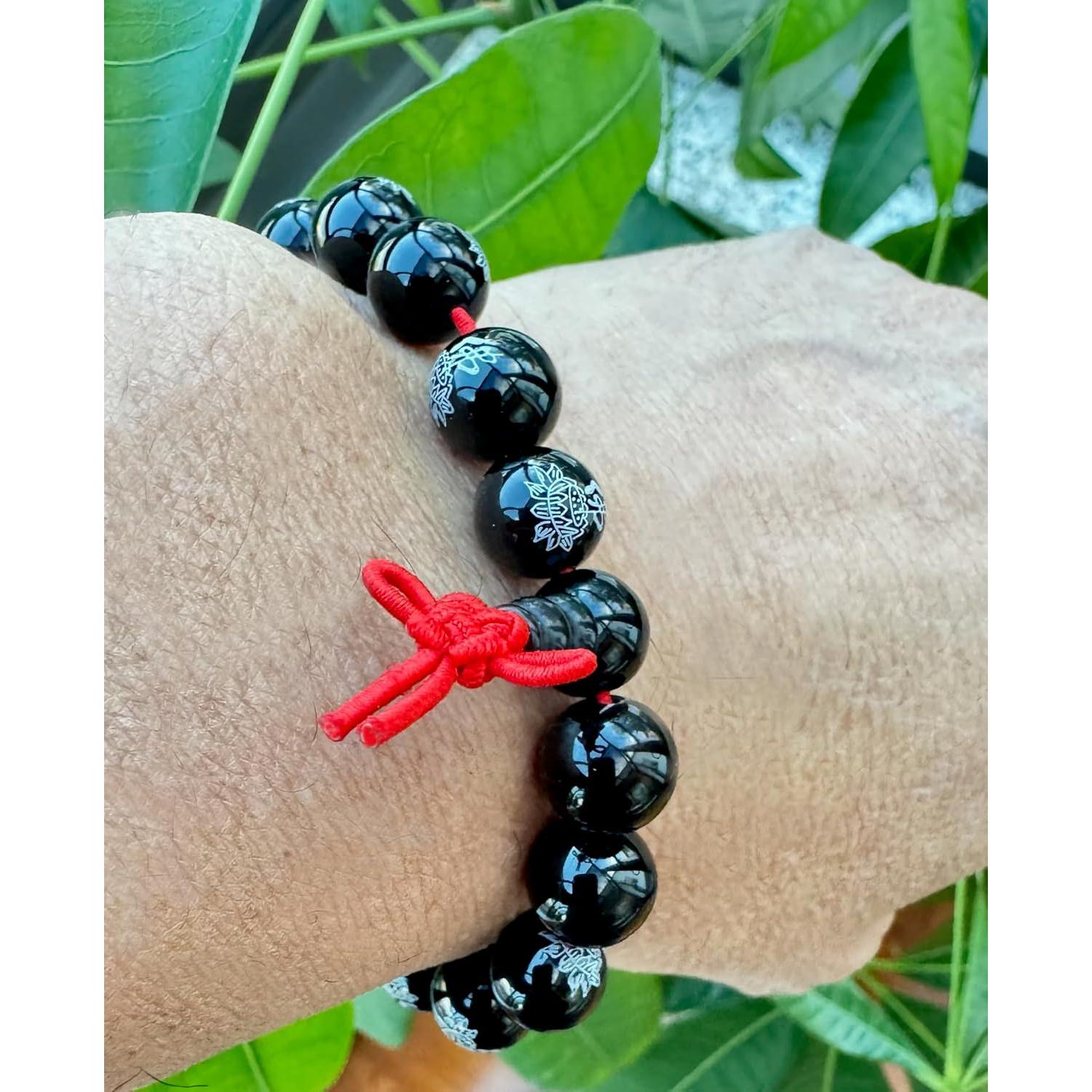 Brazalete de Obsidiana Negra Tibetano Budista Unisex