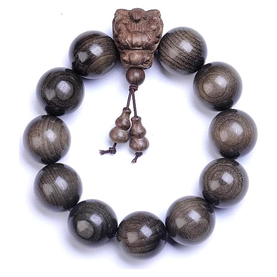 Collar y Pulsera de Cuentas de Madera Ébano Zen Dear 20mm