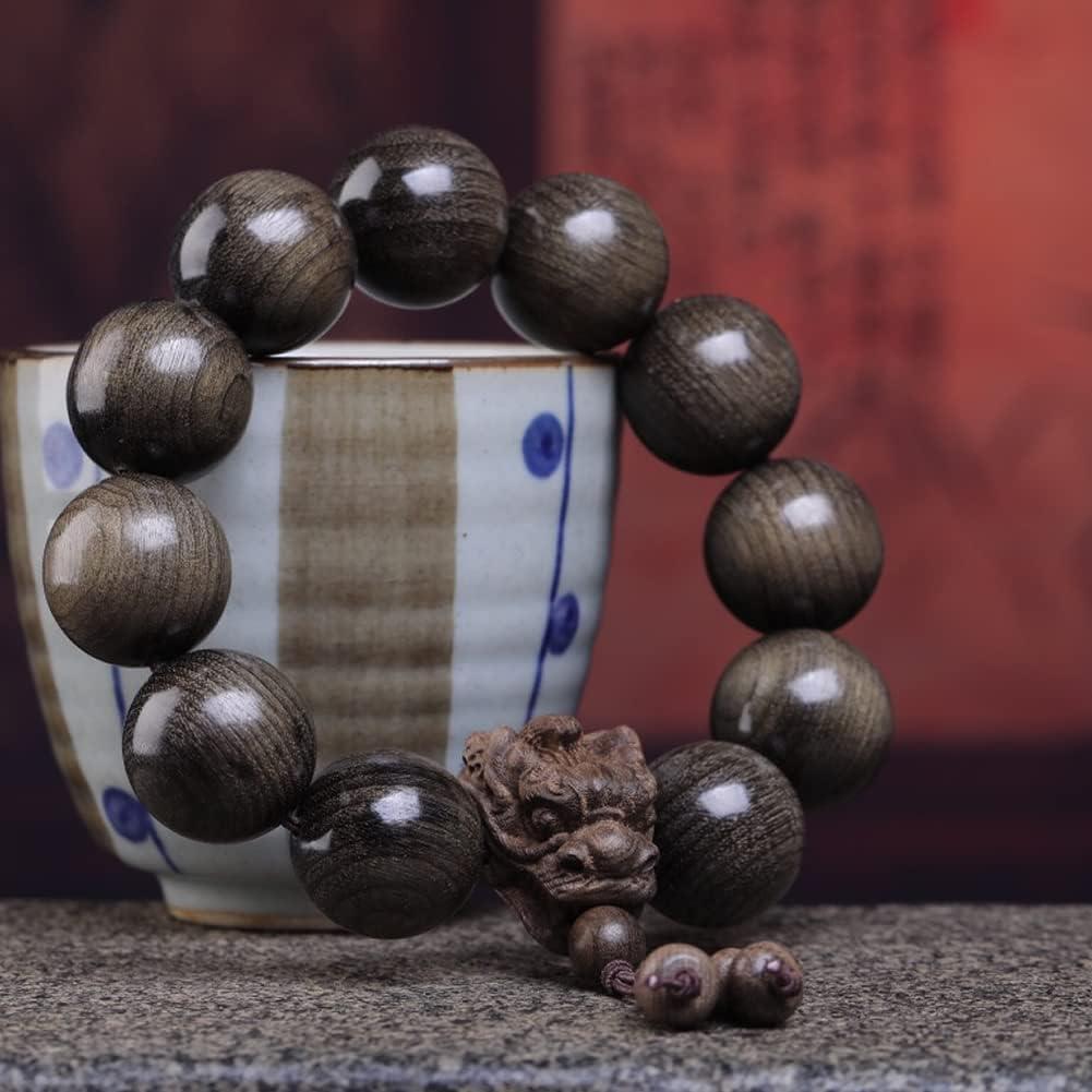 Collar y Pulsera de Cuentas de Madera Ébano Zen Dear 20mm