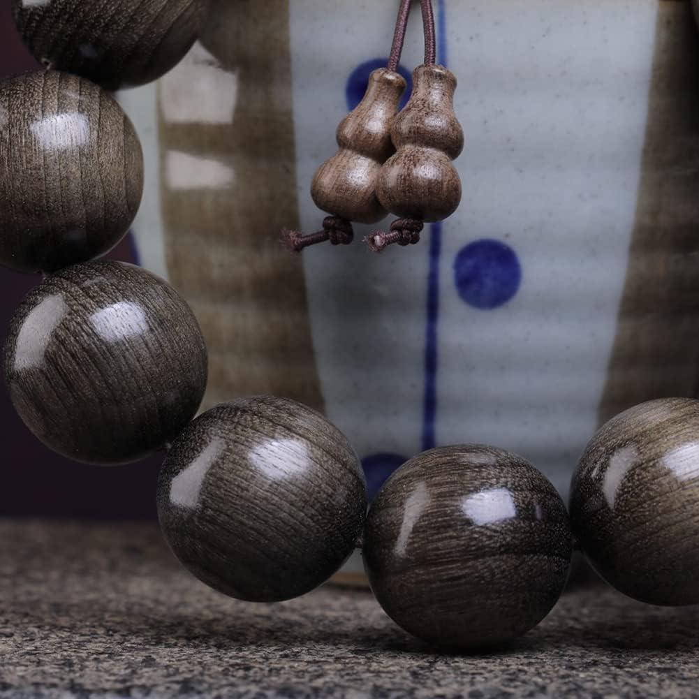 Collar y Pulsera de Cuentas de Madera Ébano Zen Dear 20mm