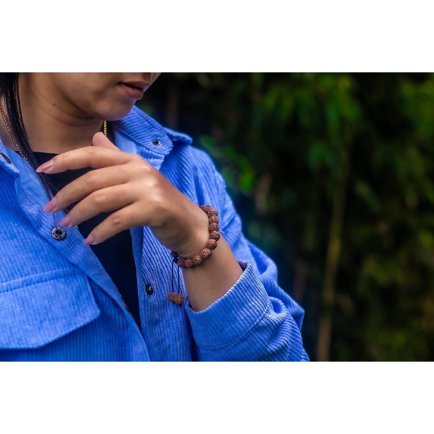 Mala de Rudraksha para Meditación Manos de Tíbet 21 Cuentas