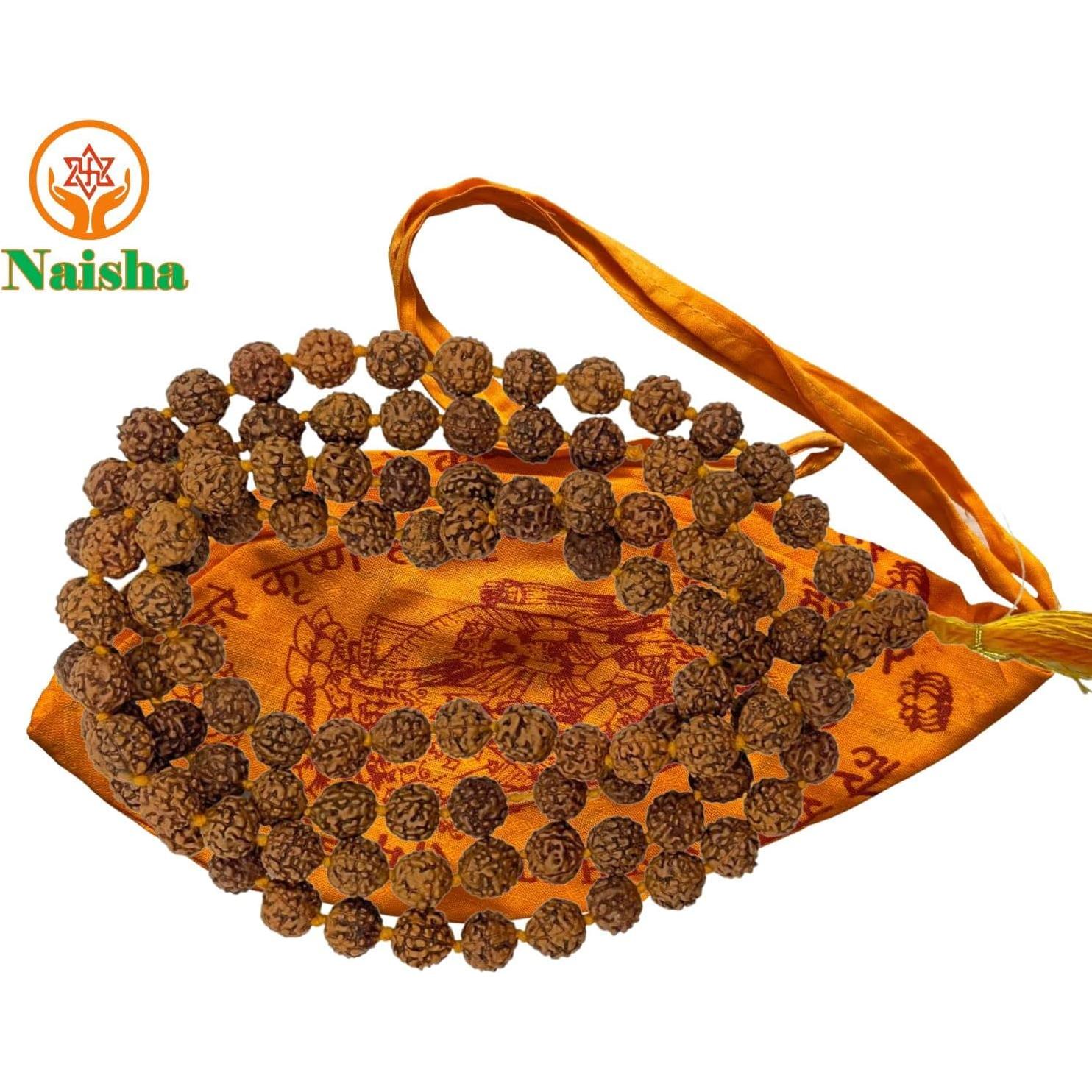 Mala de Japa NAISHA de Rudraksha 108 cuentas para Meditación