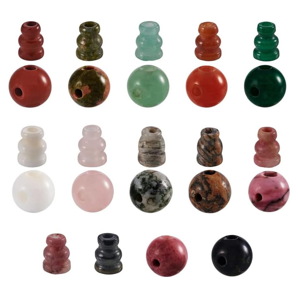 12 Sets Perlas Guru Craftdady de Piedra Natural para Joyería