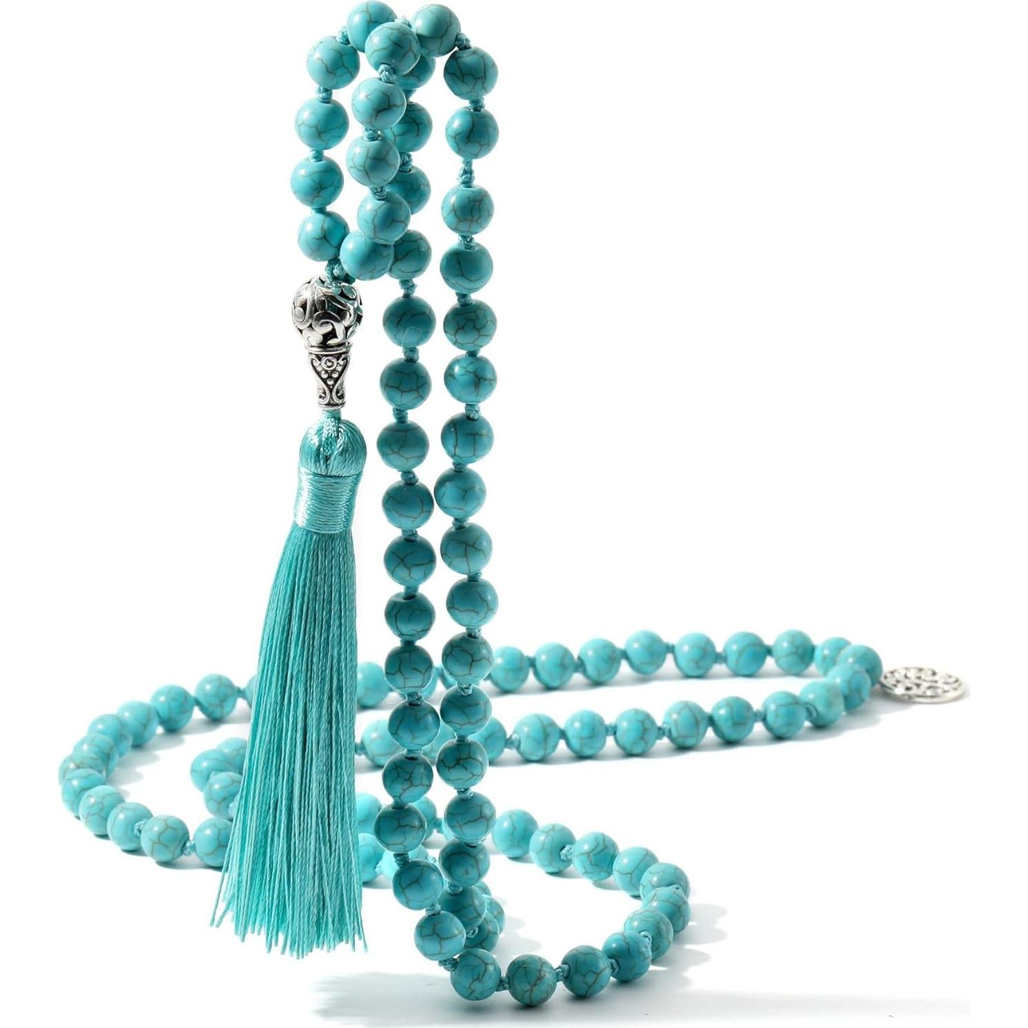 Collar de Cuentas Mala COLORFUL BLING 8MM Piedra Natural