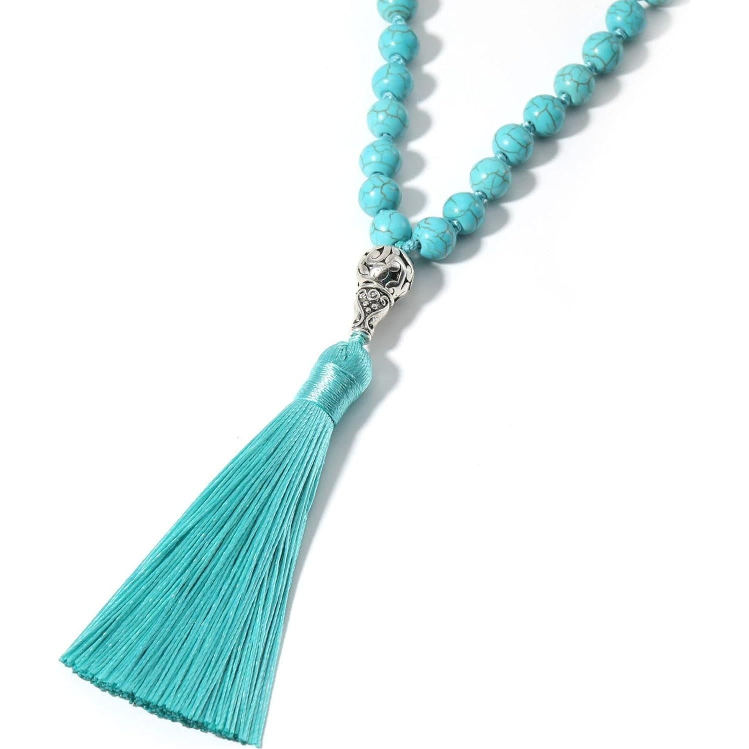 Collar de Cuentas Mala COLORFUL BLING 8MM Piedra Natural