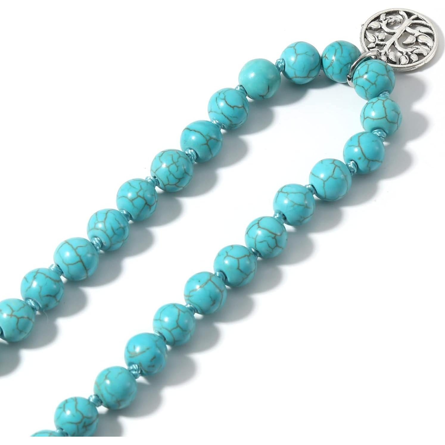 Collar de Cuentas Mala COLORFUL BLING 8MM Piedra Natural