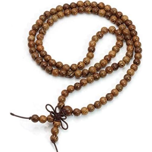 Pulsera de Cuentas de Lava 108 Eigso 6mm Wengué Unisex